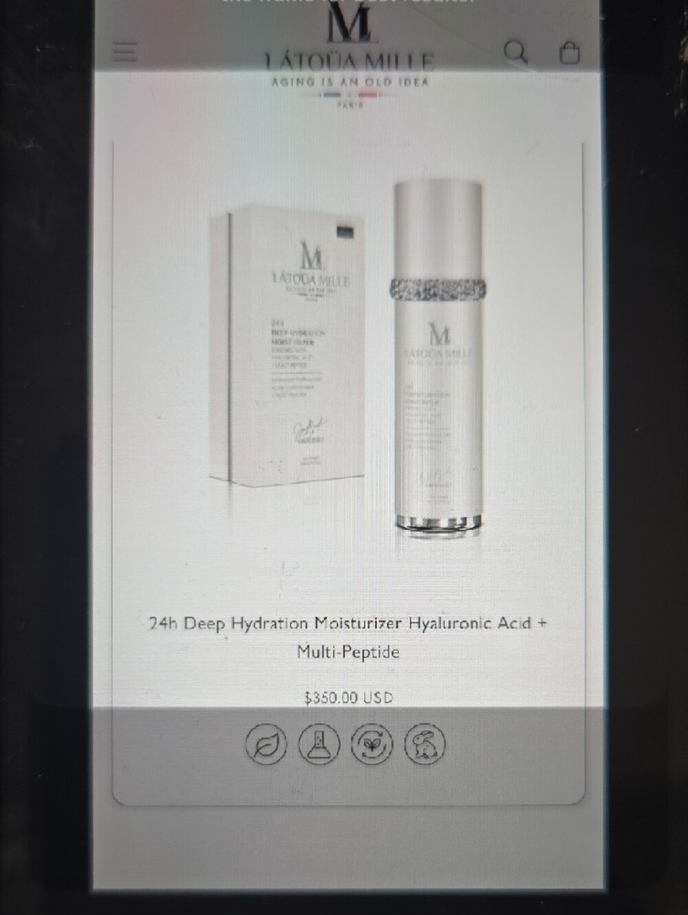 Latoua Mille 24H Deep Hydration Moisturizer Paris Obsessed 50ml NEW/Sealed - Picture 2 of 2